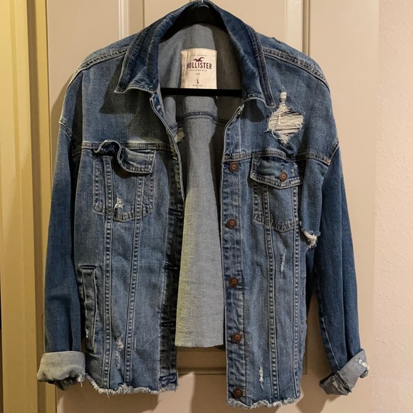 Hollister Jackets & Blazers - Hollister Distressed Denim Jacket with two pockets